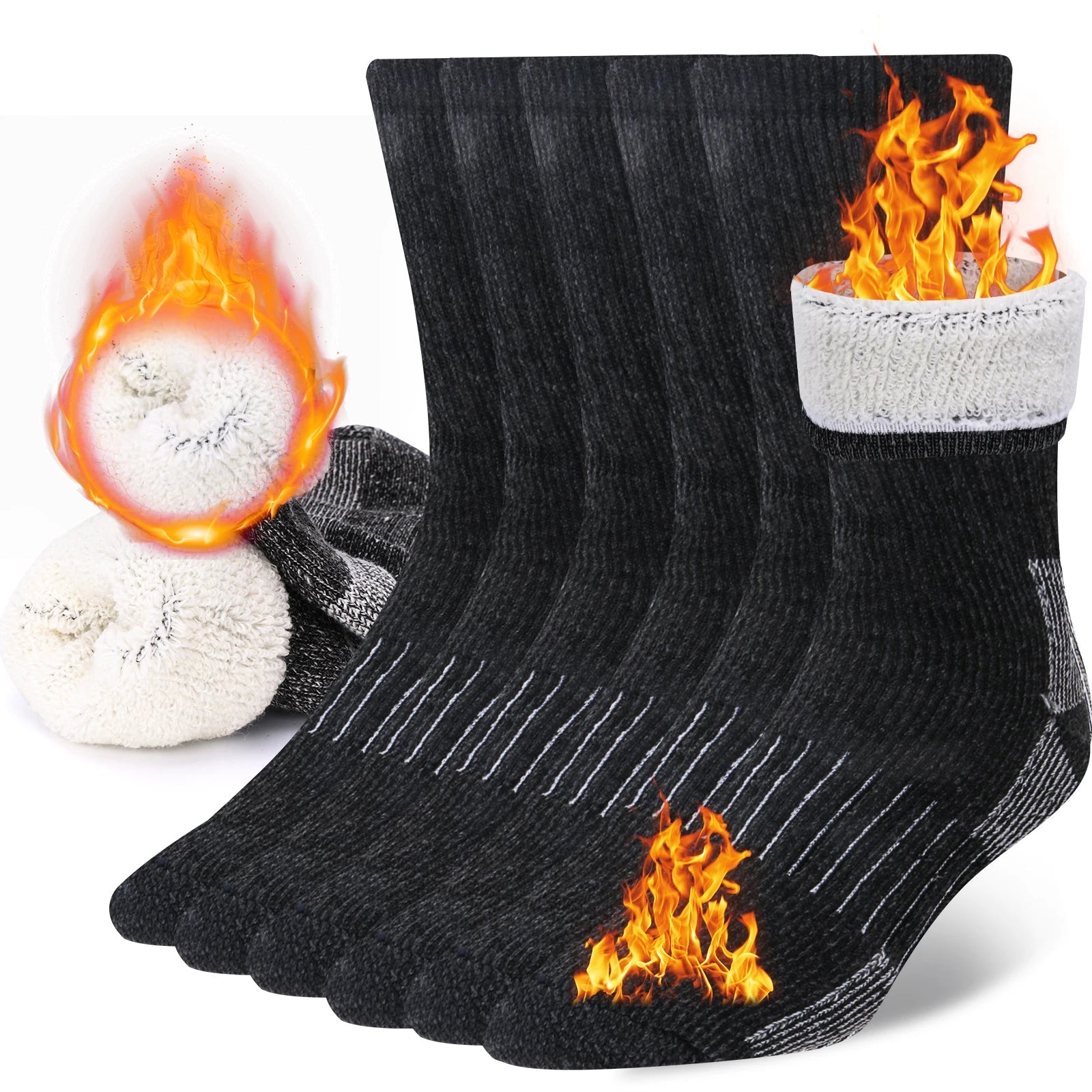 NordWool Merinowollsocken 3er-Pack | Dicke & warme zusätzliche Schicht | Langlebig, atmungsaktiv | Ideal für Arbeit, Wandern & Outdoor-Einsatz