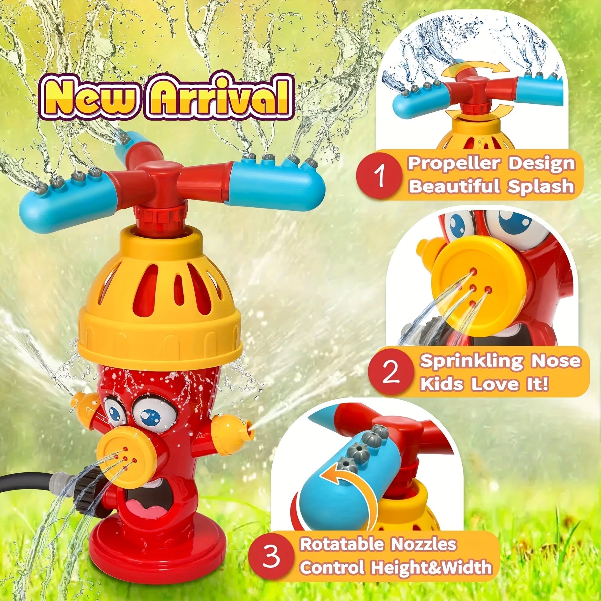 SplashZone | Rotierender Wassersprinkler | Fun Design | Perfekt für Garten & Kinder