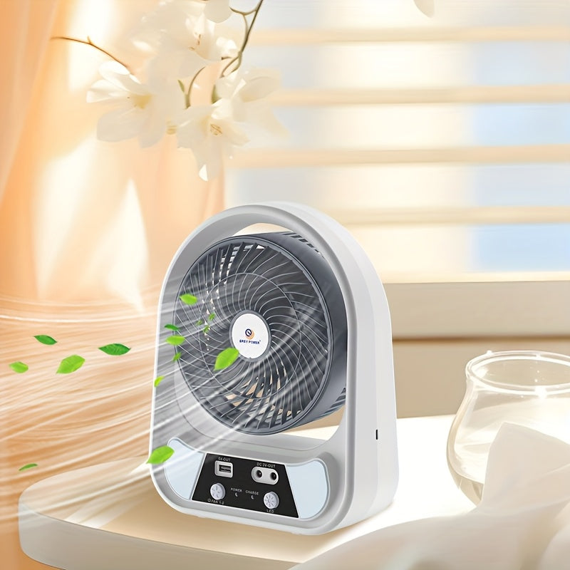 SolarAir | Tragbarer Solar-Ventilator | LED-Beleuchtung & Powerbank | Kompakt und Mobil
