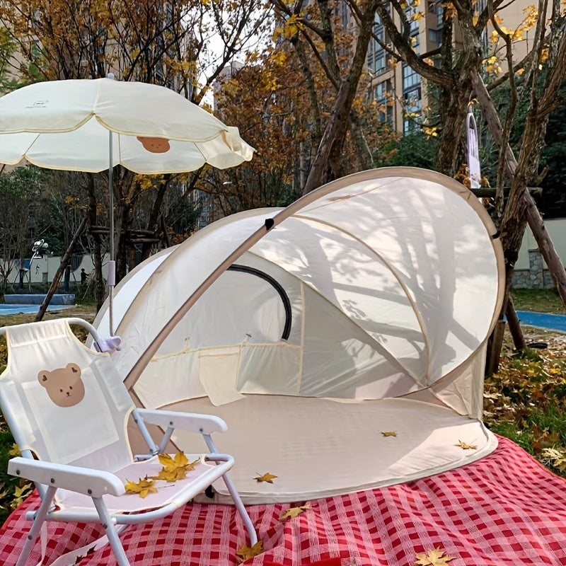 ShadeBuddy | Faltbare Strandmuschel | Schnell Aufgebaut & Mit Reißverschluss | Ideal für Strand & Camping