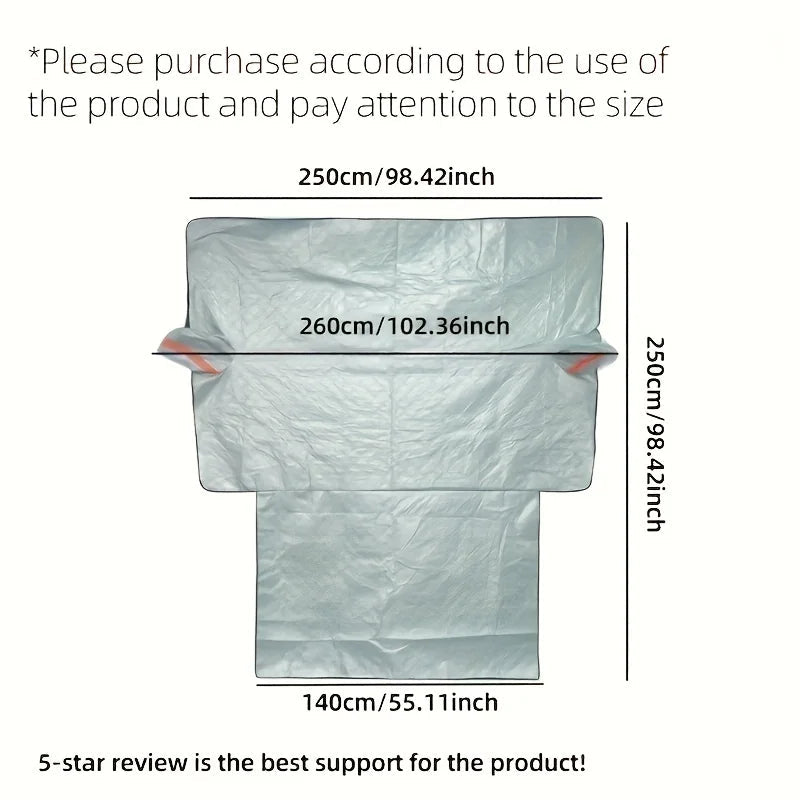 FrostShield Max | Frontscheiben-Abdeckung für Autos | Schutz gegen Wind & Frost | Kombinierter Sonnen- & Eisschutz | Ganzjahresabdeckung