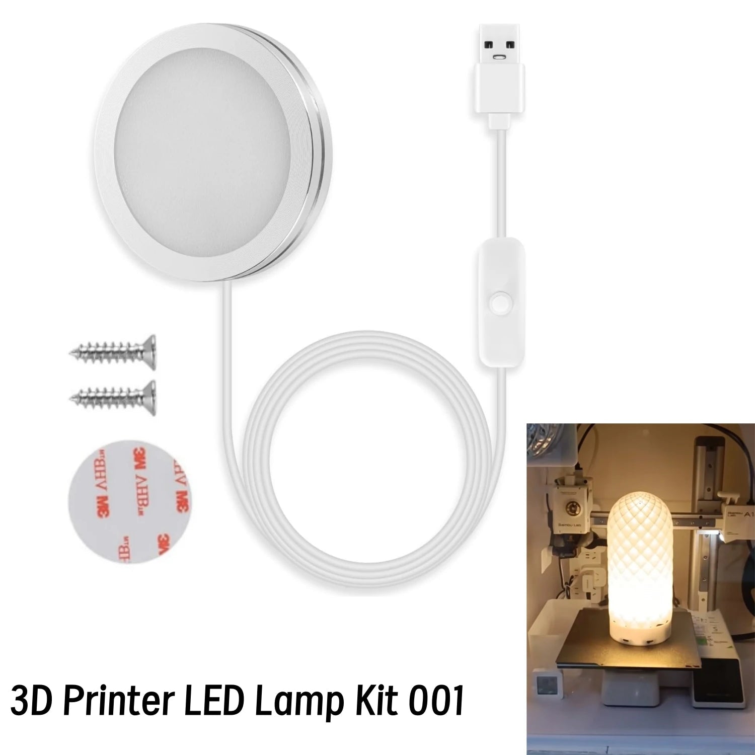LumoForge LED-Kit | Warmweißes LED-Lichtmodul für 3D-Drucker | Passend für BambuLab A1/A1 Mini, P1P/P1S, X1/X1C/X1E | 5V Niedrigstrombeleuchtung