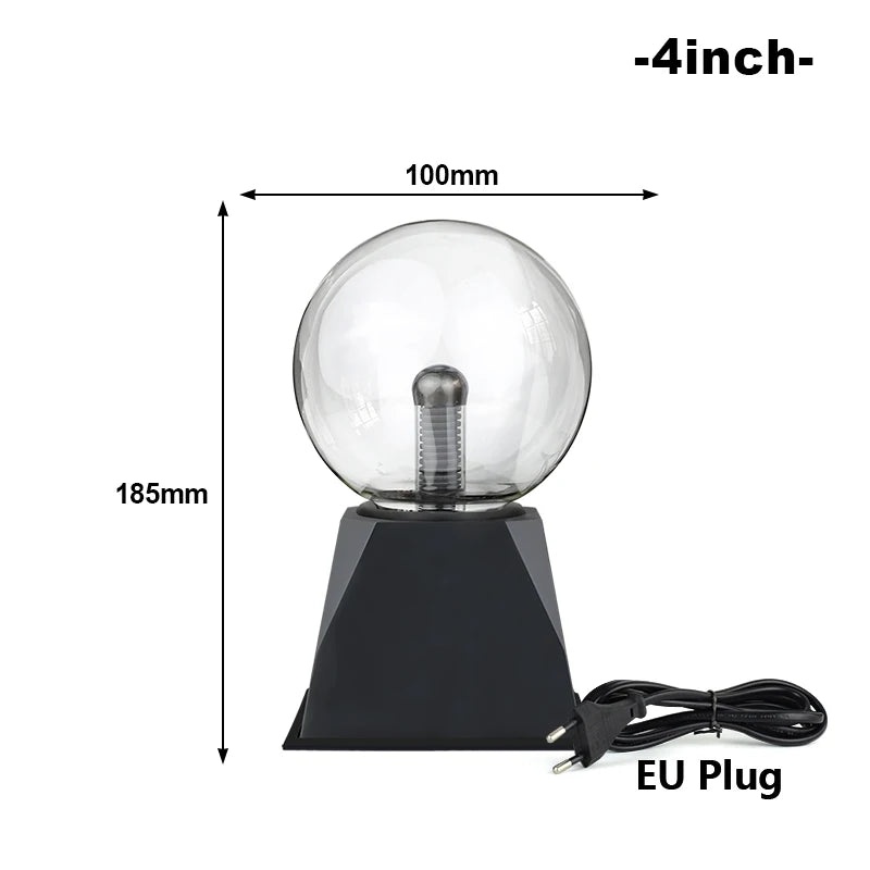 Electrava | Magische Plasmakugel Lampe | LED Taschenlampe mit Berührungs- und Soundsteuerung | 220V EU-Stecker | 10–20 cm | Dekoratives & Partylicht