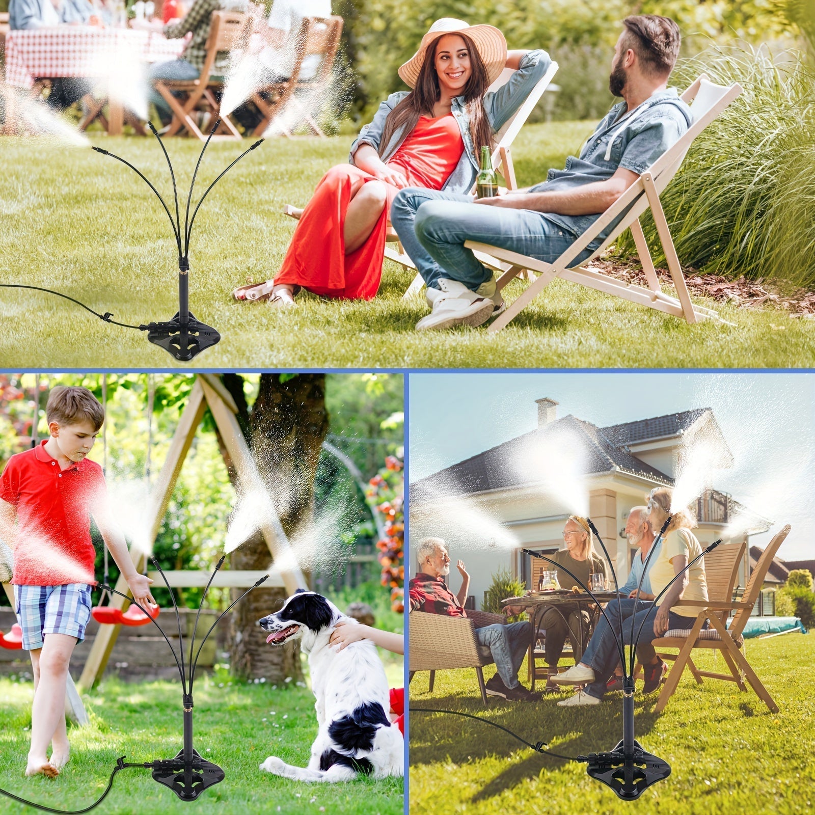 Mistavo CoolFlex | Mobiles Vernebelungssystem mit 7 Düsen | Ohne Strom | Für Garten & Terrasse