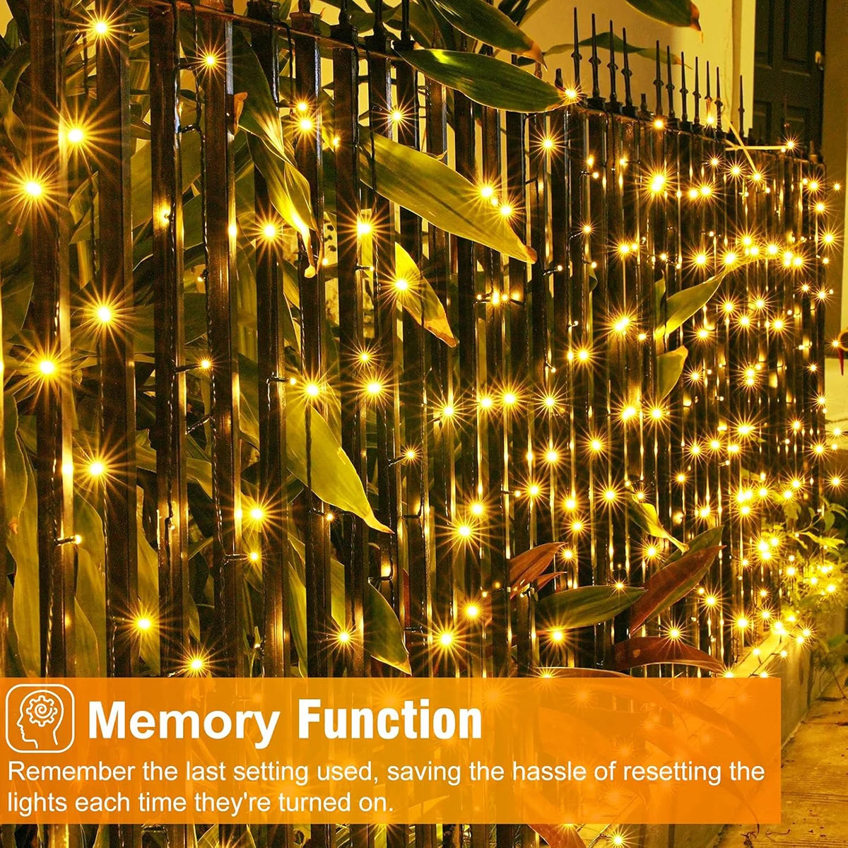 Lumivine | LED-Lichterkette für den Außenbereich | 8 Modi mit Fernbedienung | Warmweiß oder Mehrfarben-Optionen | Wasserdicht 12–102 m