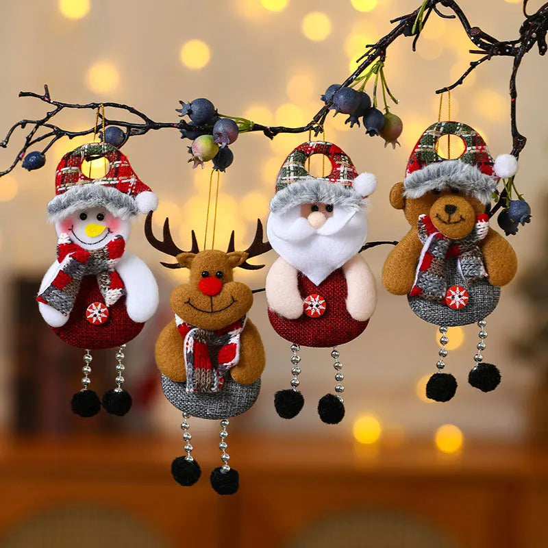 Weihnachtsschmuck-Set | 4-teiliges Weihnachtsbaumschmuck mit Schneemann- und festlichen Designs | Nordivio