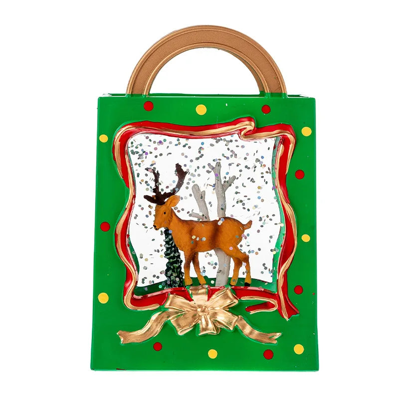 Weihnachtliche Schneekugel-Lampe | LED-Wasserkugel mit wirbelndem Schnee | Festliche Beleuchtung & dekorative Geschenkbox | Lunavine