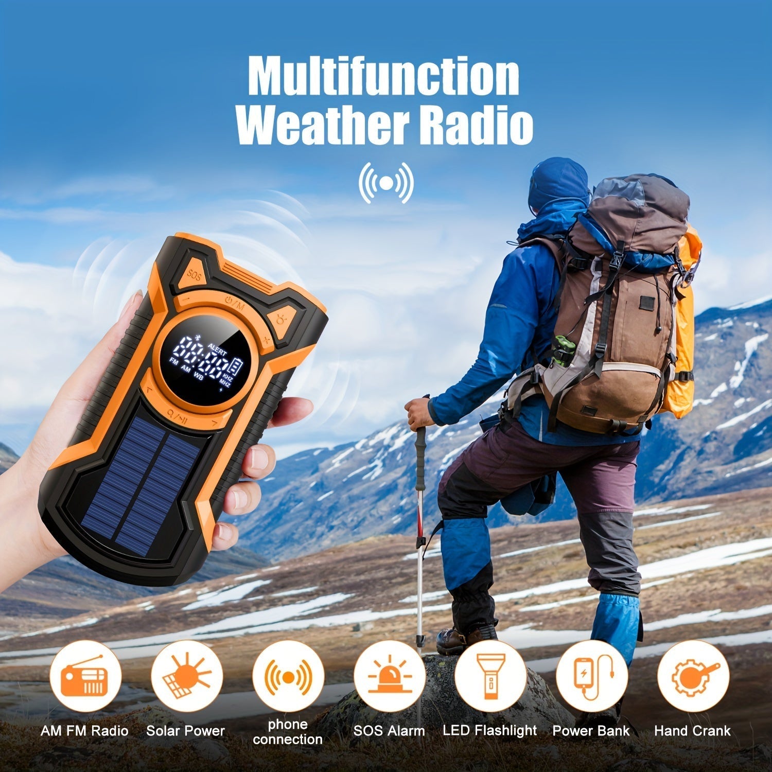 SurvivorMax Emergency Radio | Solar & Handkurbel | 5000mAh Powerbank | LED Light & SOS Alarm