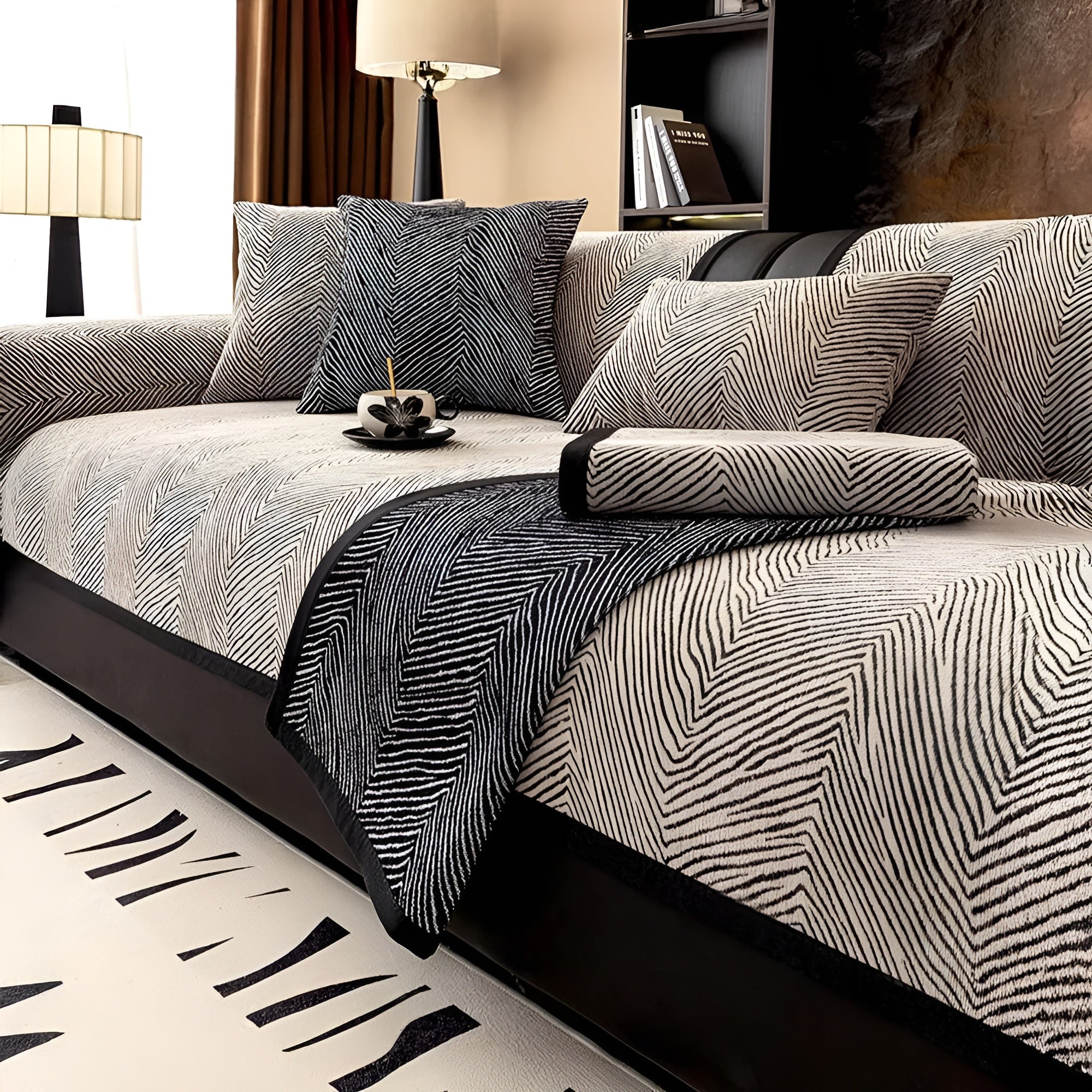 Velvona Sofabezug | Plüschiges Chenille-Material | Weich, Langlebig & Pflegeleicht | Baum-Design