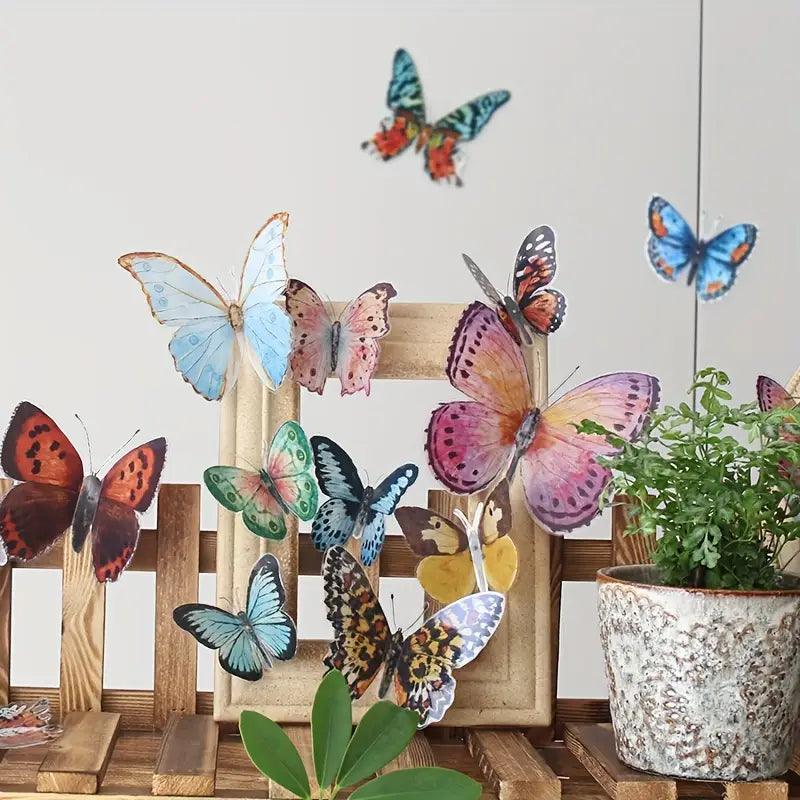 Luftora Wanddeko Schmetterlinge | 3D Aquarelloptik | 36 Stück Wiederverwendbar | Für Wände & Geschenke