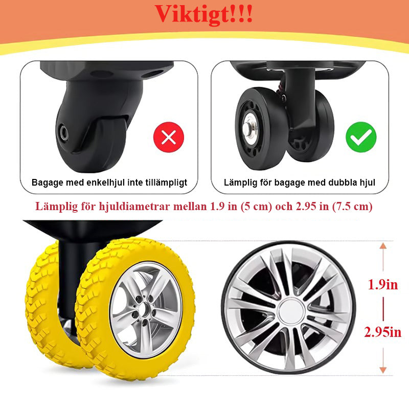 4+4 GRATIS | WheelShield – Schützt deine Kofferrollen und reduziert Lärm