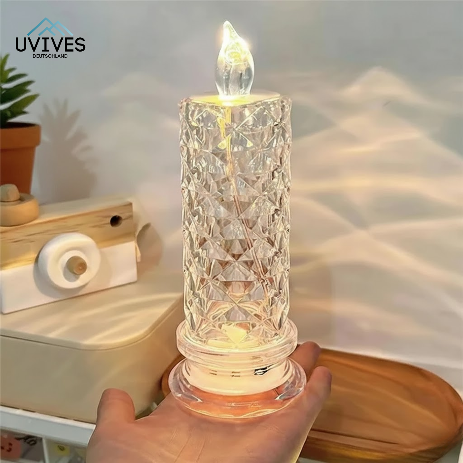 2+2 GRATIS | CrystalGlow – LED Kerzen mit funkelndem Kristall-Effekt!