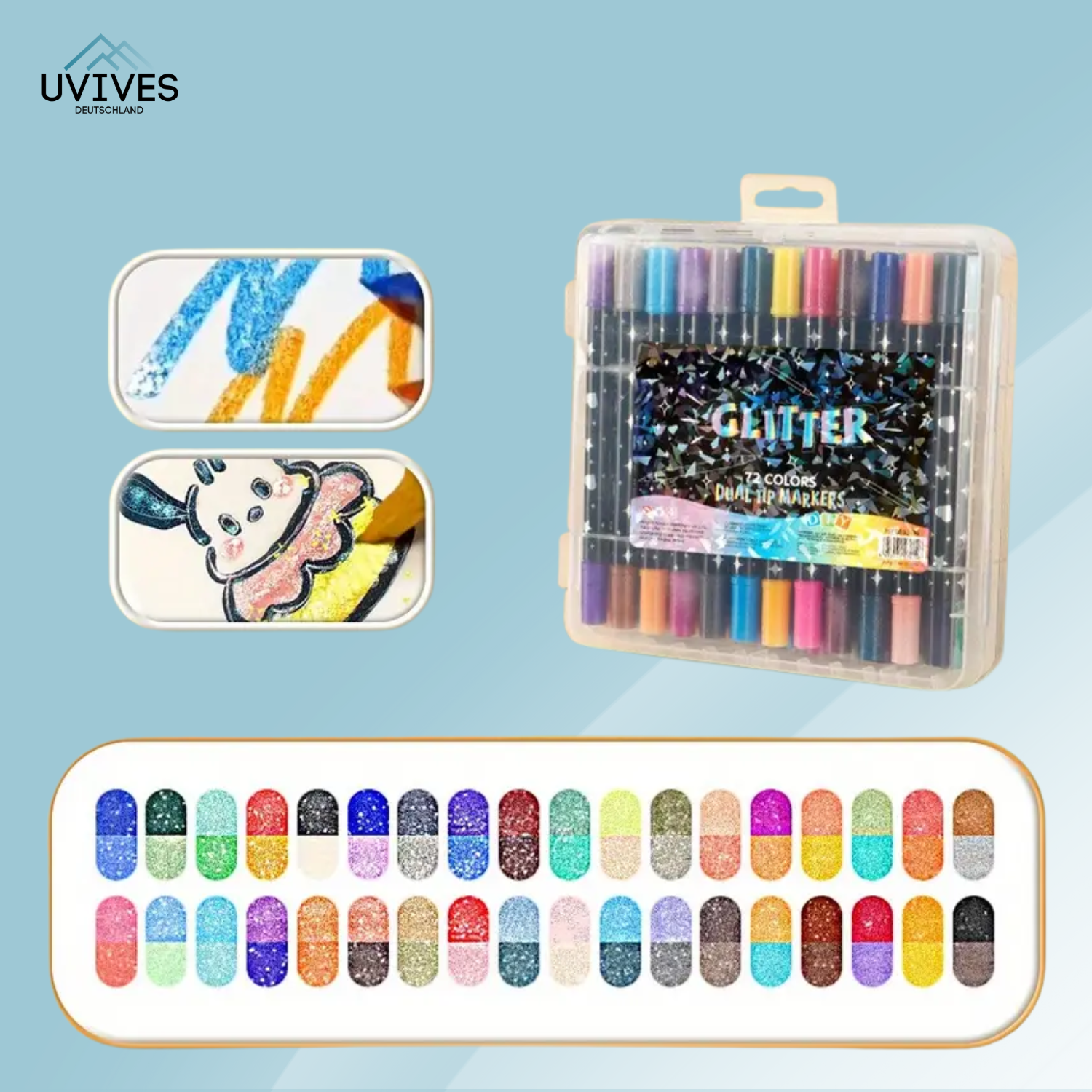 SparkLuxe – Doppelseitige Glitzerstifte für kreative Köpfe