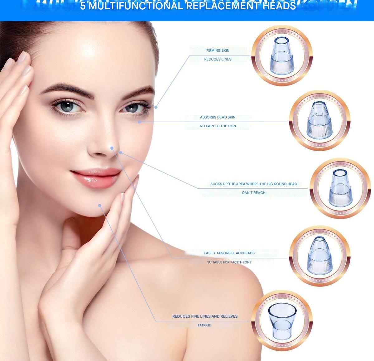 ClearGlow Pro | Vakuum-Porenreiniger für tiefenreine Haut | Mitesserentfernung & Hautglättung | Kabellos & Wiederaufladbar
