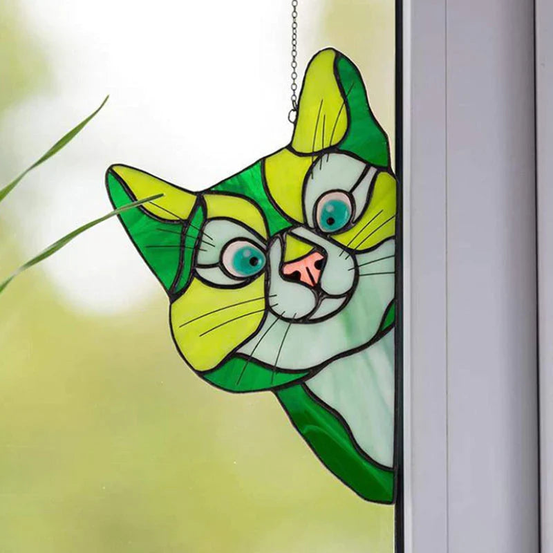 CatPeek – Handgefertigter Katzen-Suncatcher fürs Fenster!
