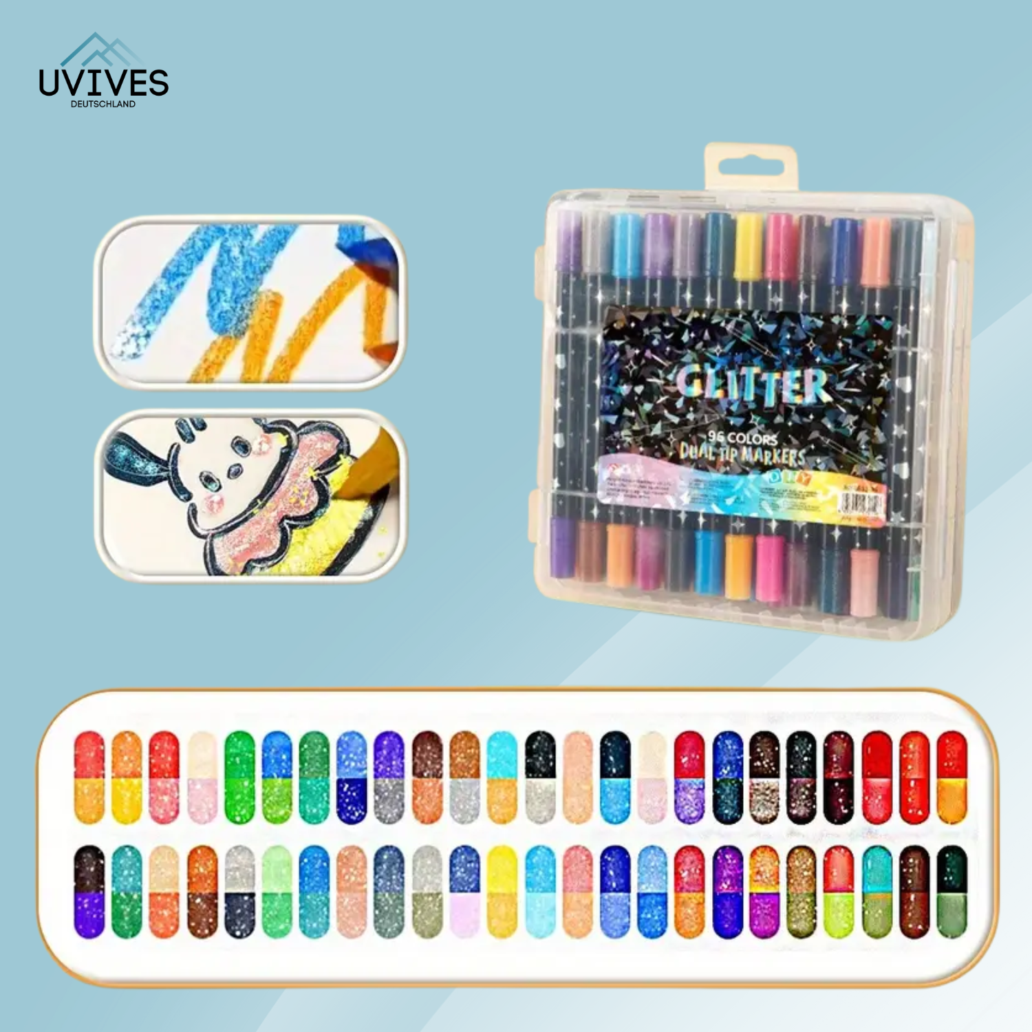 SparkLuxe – Doppelseitige Glitzerstifte für kreative Köpfe