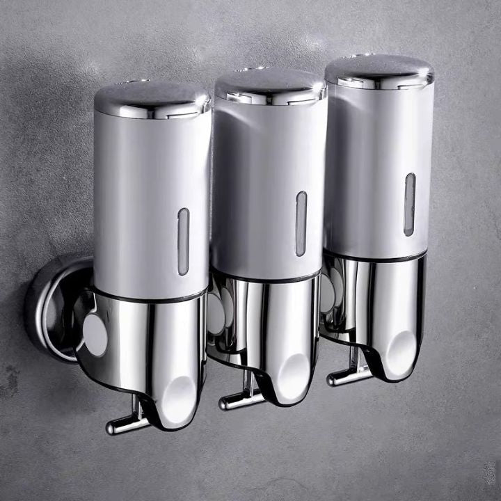 Glanzvaro Seifenspender Set | Edelstahl Design | Wandmontage | 3er Set