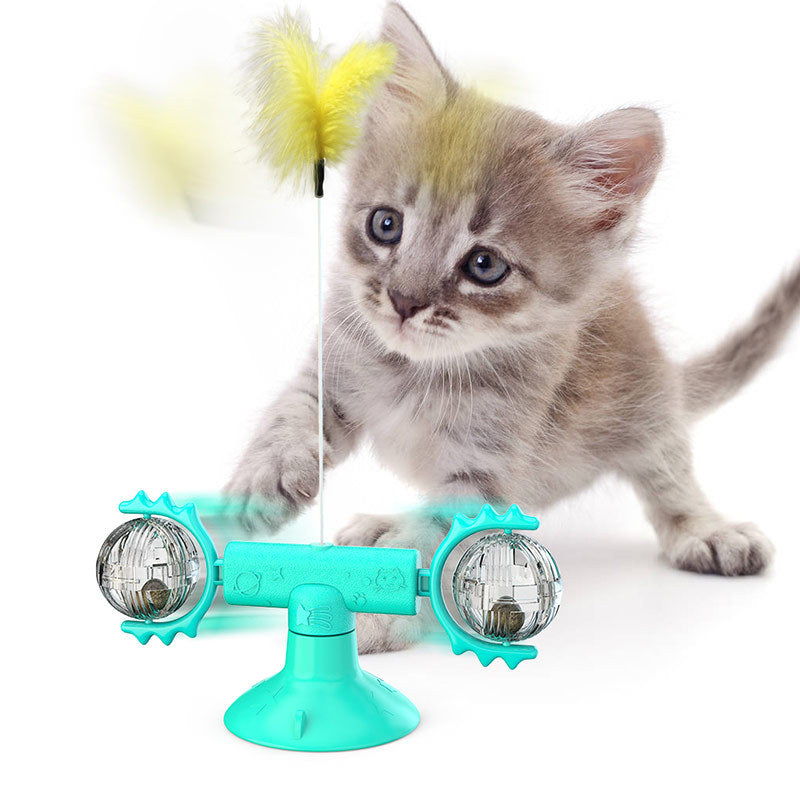 PlayPaws Toy | Interaktives Katzenspielzeug | Zahnpflege & Kratzschutz | Drehende Windmühle