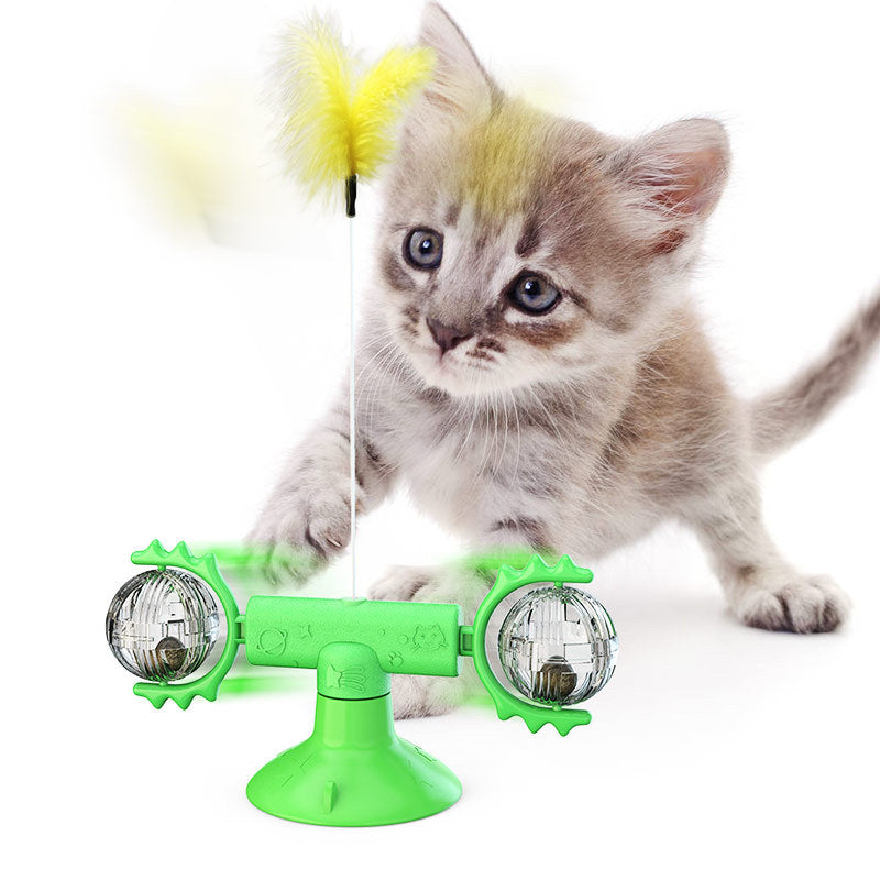 PlayPaws Toy | Interaktives Katzenspielzeug | Zahnpflege & Kratzschutz | Drehende Windmühle