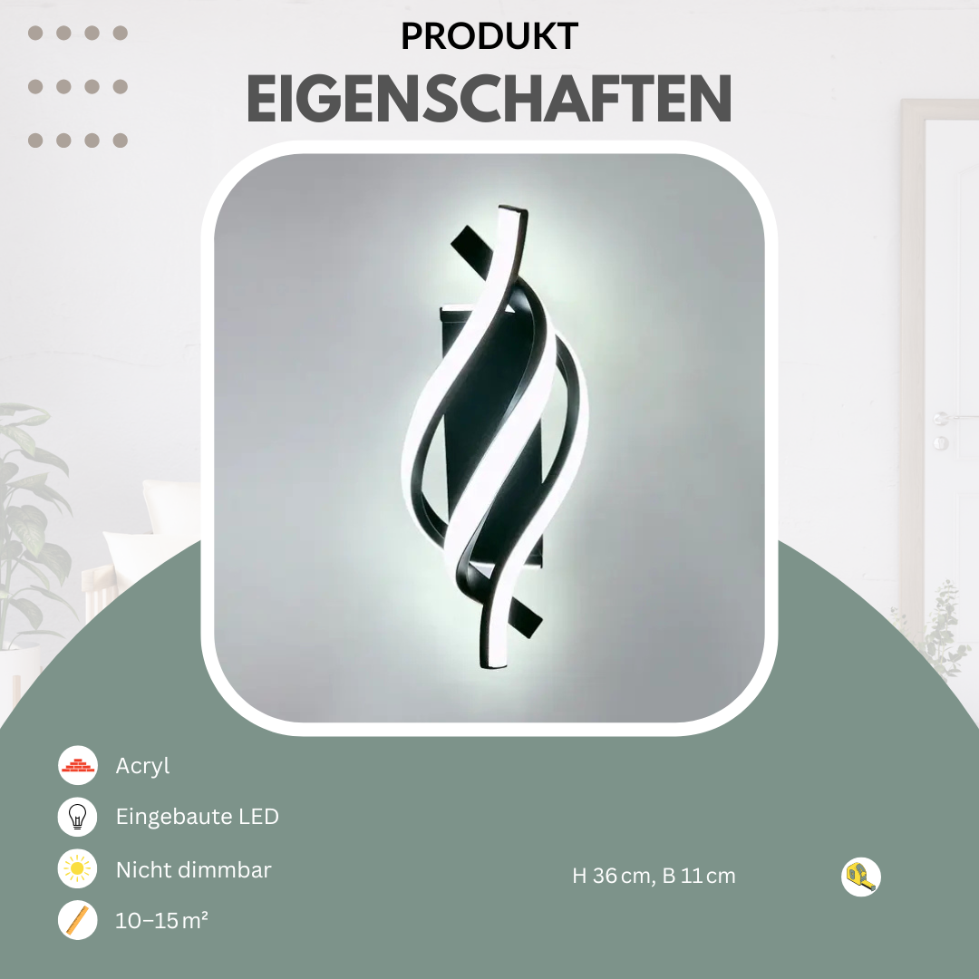 LumaWall | LED-Wandleuchte | Elegantes Lichtspiel, Minimalistisches Design & Kabelsparend | Für Badezimmer & Wohnzimmer