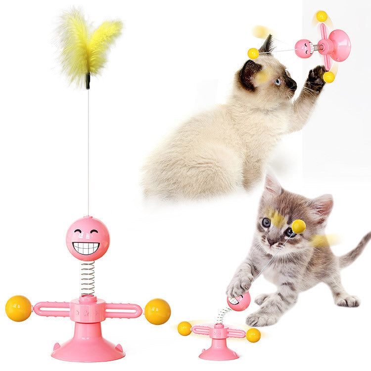 PlayPaws Toy | Interaktives Katzenspielzeug | Zahnpflege & Kratzschutz | Drehende Windmühle