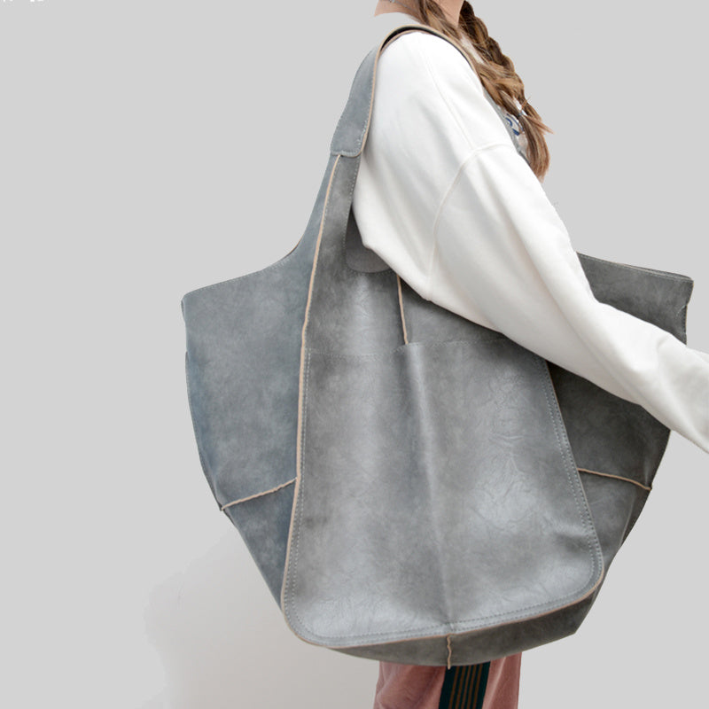 Maravina Strandtasche | Groß & Stylisch | Aus Veganem Leder | Reißverschluss & Schulterriemen | Für Alltag, Strand & Reisen