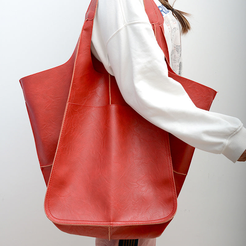 Maravina Strandtasche | Groß & Stylisch | Aus Veganem Leder | Reißverschluss & Schulterriemen | Für Alltag, Strand & Reisen