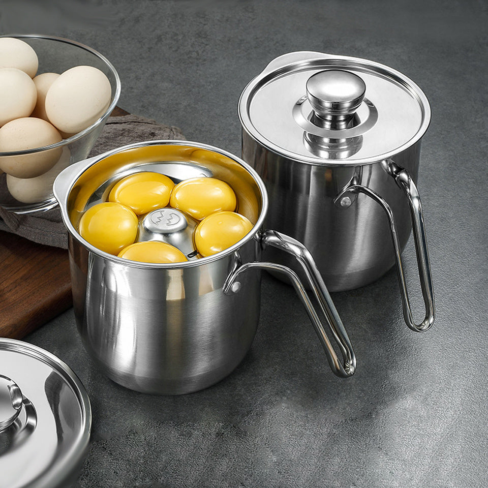 Ovinto Eierscheider | Edelstahl & hygienisch | Für Backen, Kochen & Fitnessrezepte | Mit Deckel & ergonomischem Griff