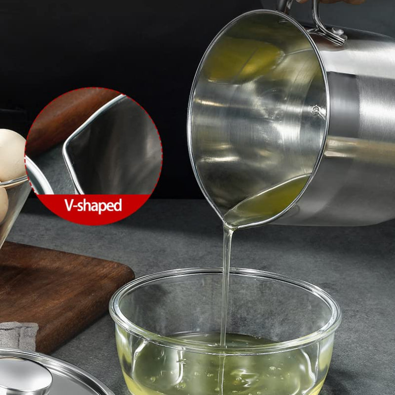 Ovinto Eierscheider | Edelstahl & hygienisch | Für Backen, Kochen & Fitnessrezepte | Mit Deckel & ergonomischem Griff