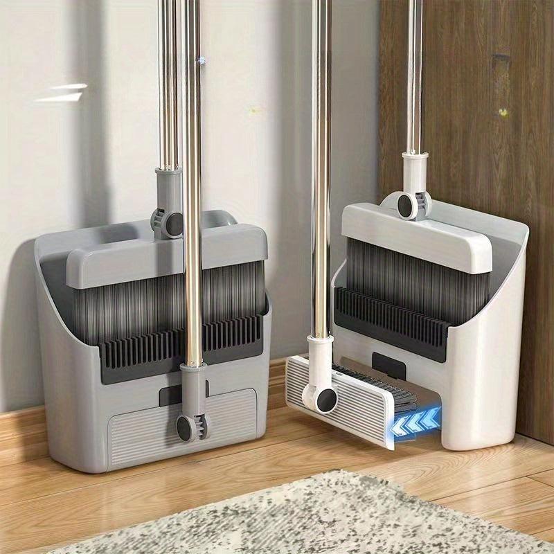 SweepMate Duo | Multifunktionales Besen- und Kehrschaufel-Set | Mit Selbstreinigungskamm | Ergonomisch & Platzsparend