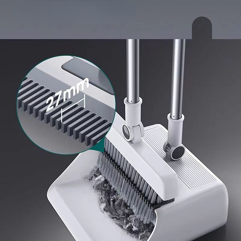 SweepMate Duo | Multifunktionales Besen- und Kehrschaufel-Set | Mit Selbstreinigungskamm | Ergonomisch & Platzsparend