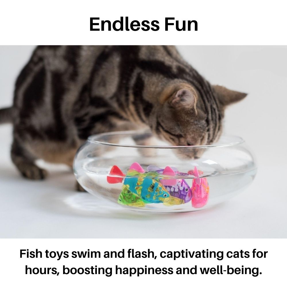 Pawquatik Katzenspielzeug | Beweglicher LED-Fisch | Wassersicher & robust | Fördert Aktivität & Jagdinstinkt | Für Katzen jeden Alters