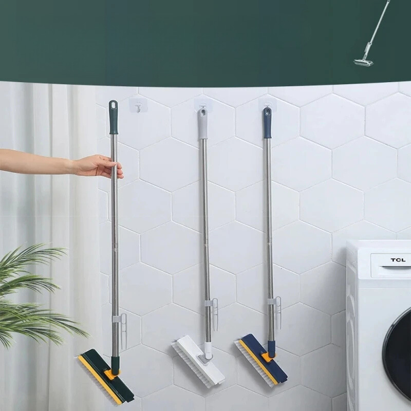 DuoScrub Flex | Reinigungsbürste 2-in-1 | Drehkopf & Teleskopstiel | Für Fenster & Böden