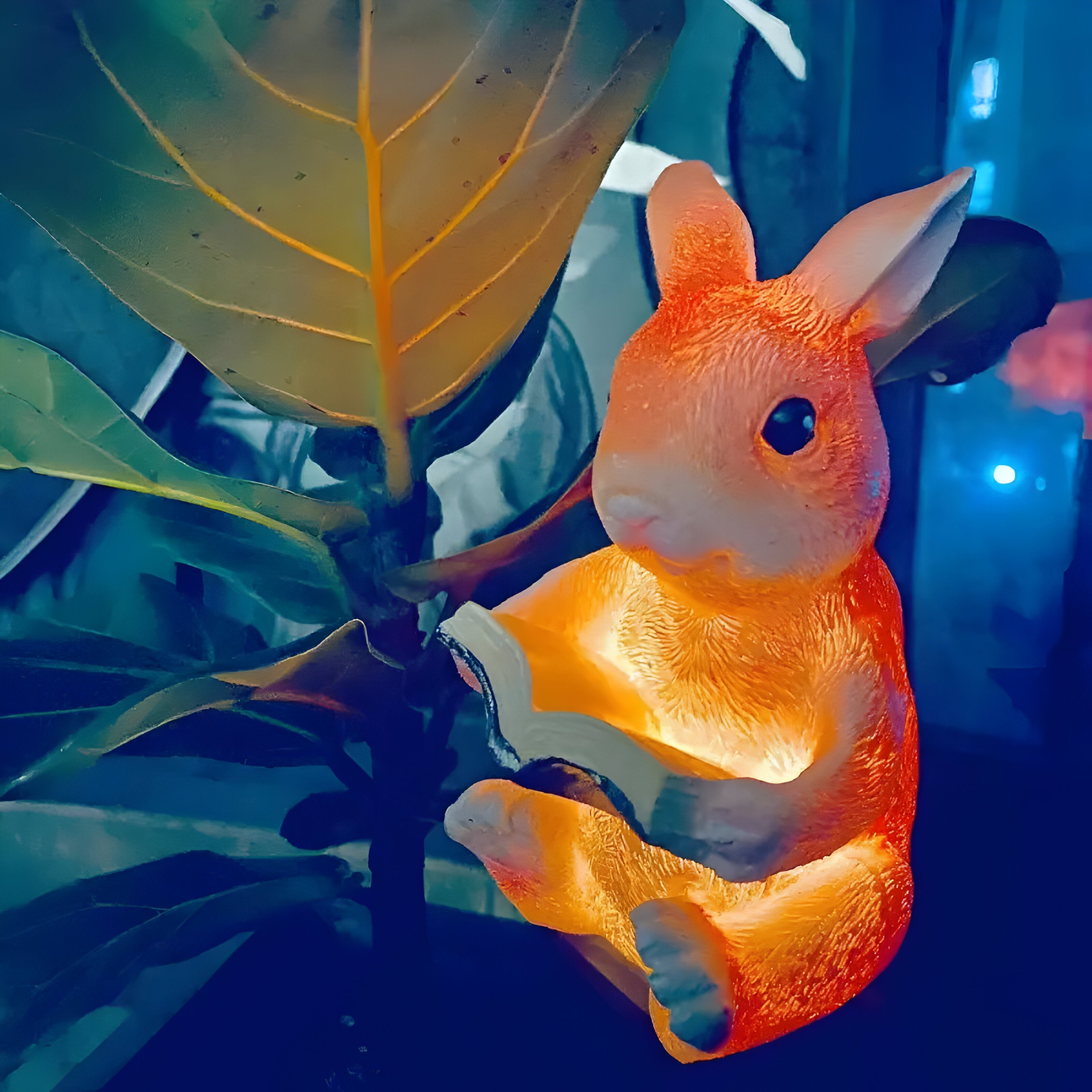 LumiHare Solar Gartenleuchte | Lesender Hase Figur mit LED | Wetterfest & Langlebig | Für Garten, Terrasse & Balkon