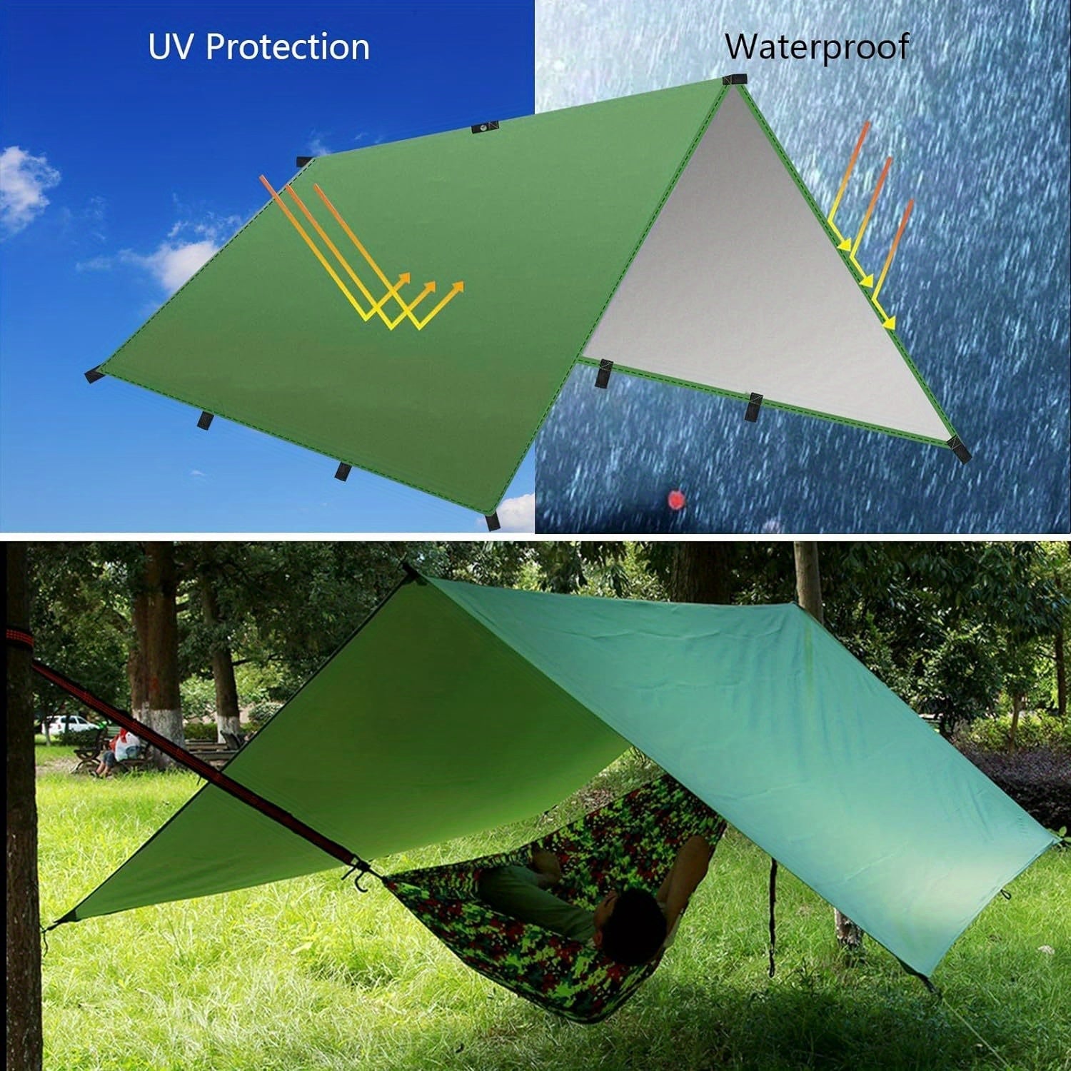 SunShade Pro Camping-Sonnensegel | 3x3 m | Wasserfest & Winddicht | Leicht & Tragbar