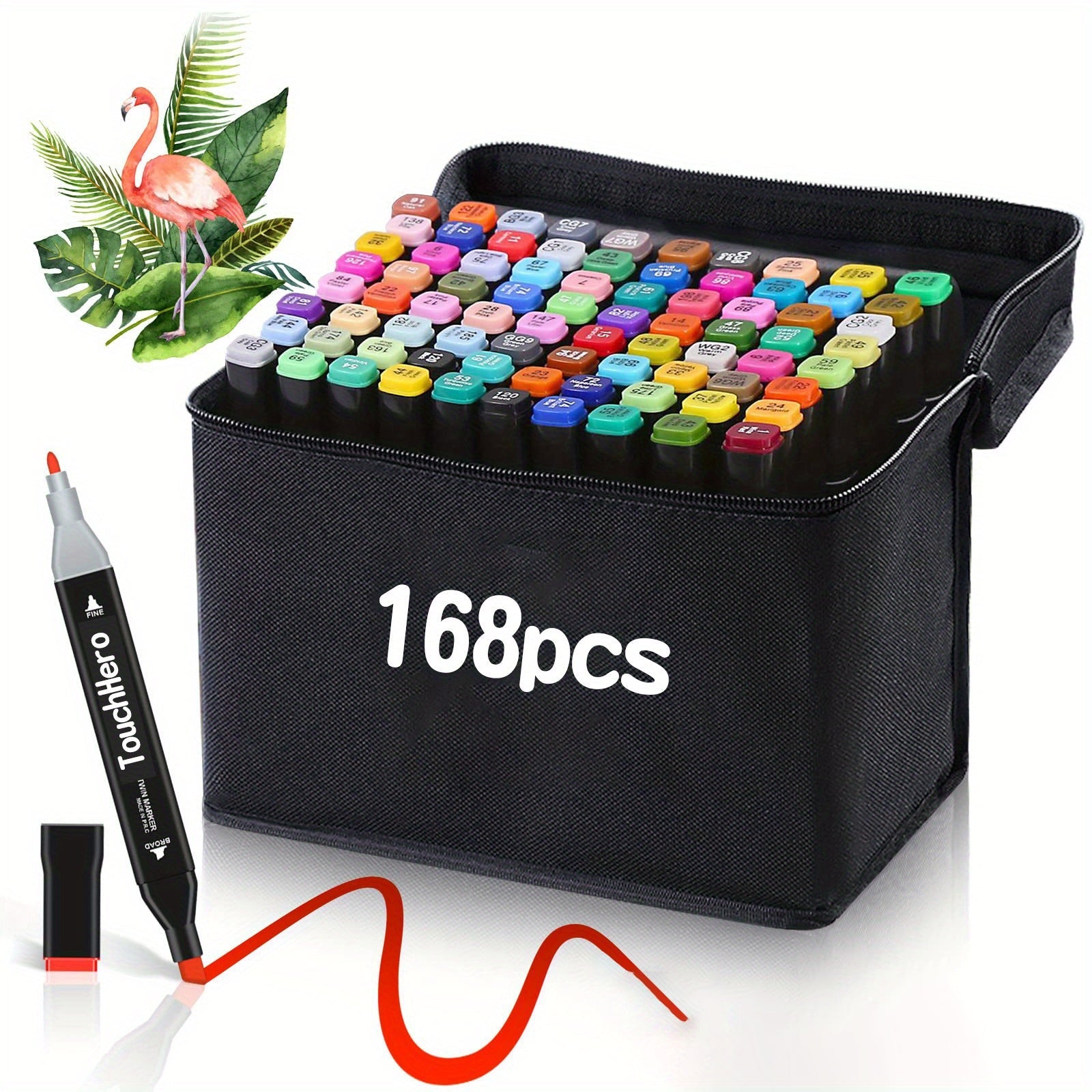 Artivio Pro | Alkoholmarker Set | 168 Farben, doppelseitige Spitzen | Für Künstler, Designer & kreative Projekte