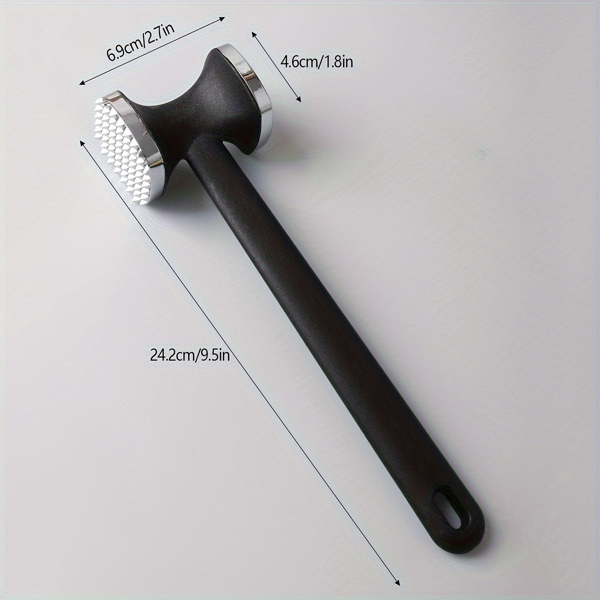 CookMate Fleischklopfer | Doppelseitiger Edelstahlkopf & Antirutschgriff | Für Schnitzel, Steaks & Geflügel | Robust & Ergonomisch