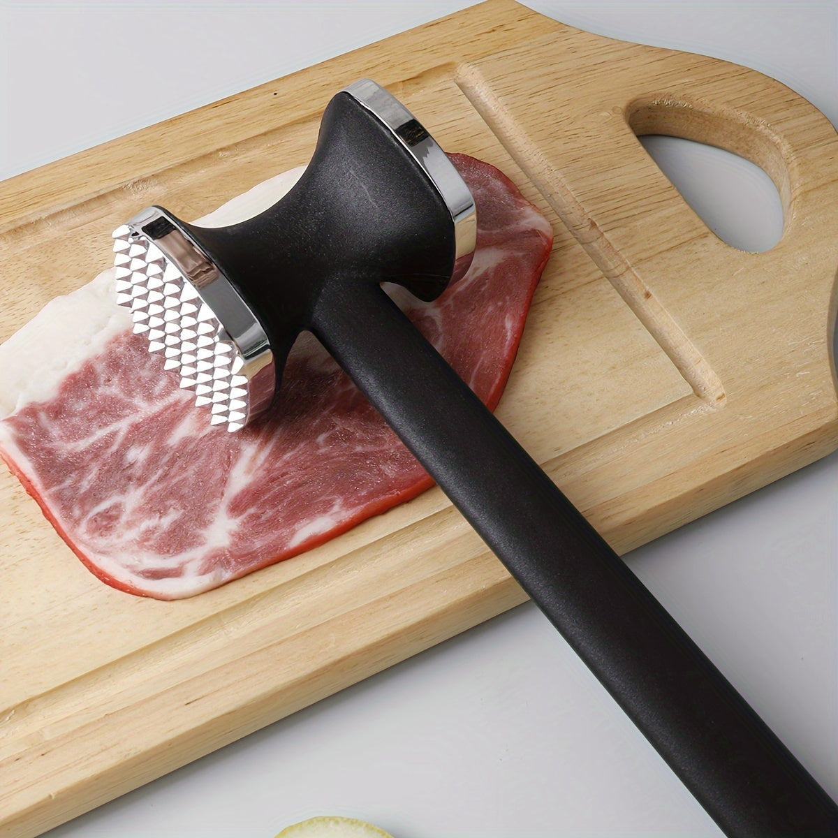 CookMate Fleischklopfer | Doppelseitiger Edelstahlkopf & Antirutschgriff | Für Schnitzel, Steaks & Geflügel | Robust & Ergonomisch