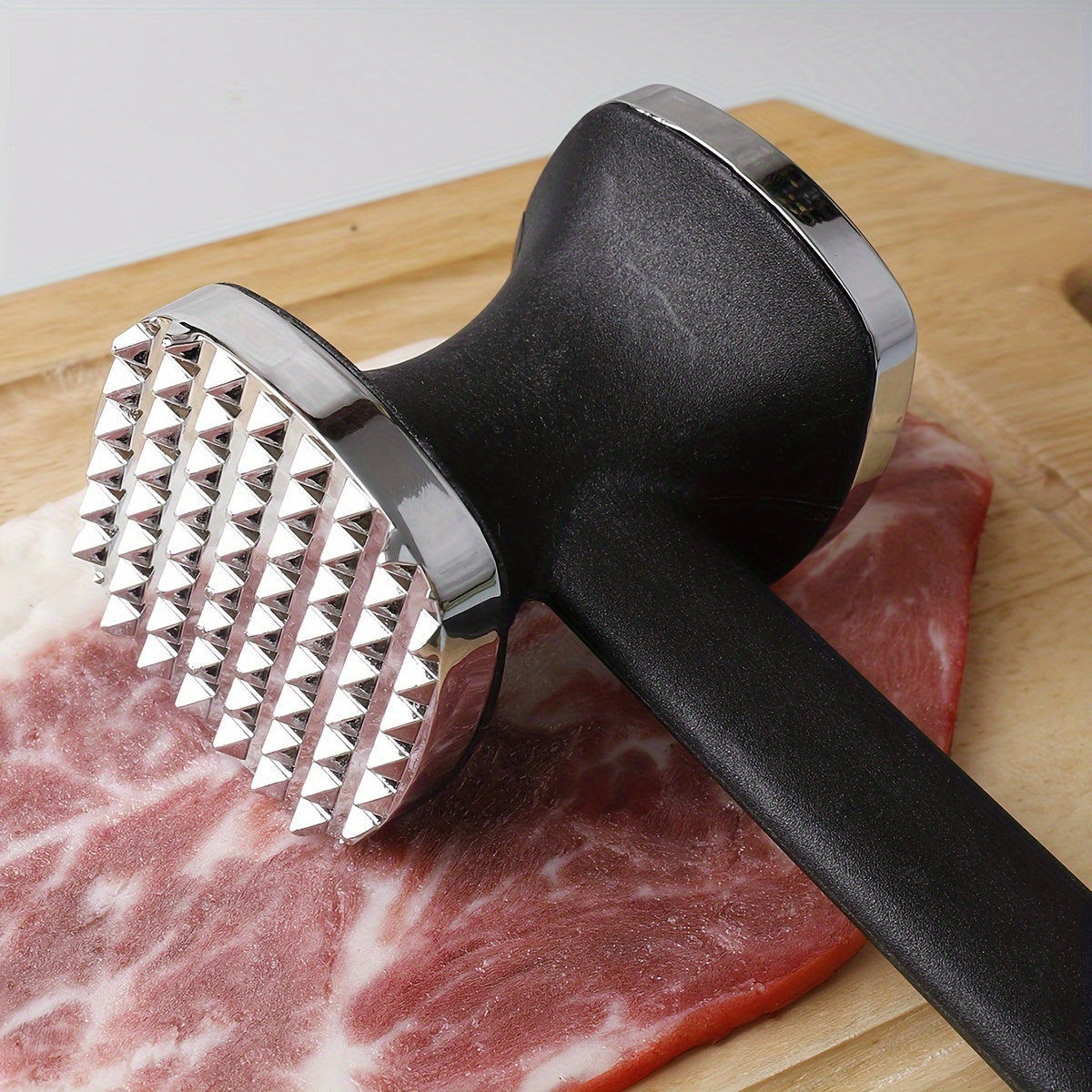 CookMate Fleischklopfer | Doppelseitiger Edelstahlkopf & Antirutschgriff | Für Schnitzel, Steaks & Geflügel | Robust & Ergonomisch