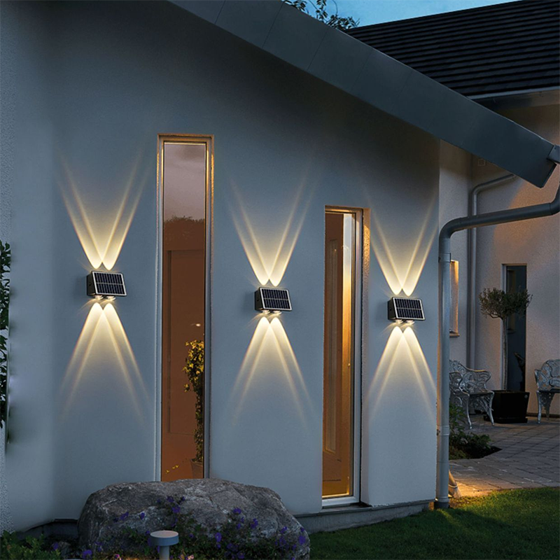 SolaraMax Solar-Wandleuchte | Modernes Design | Solarbetrieben | IP56 Wasserdicht | Energieeffizient
