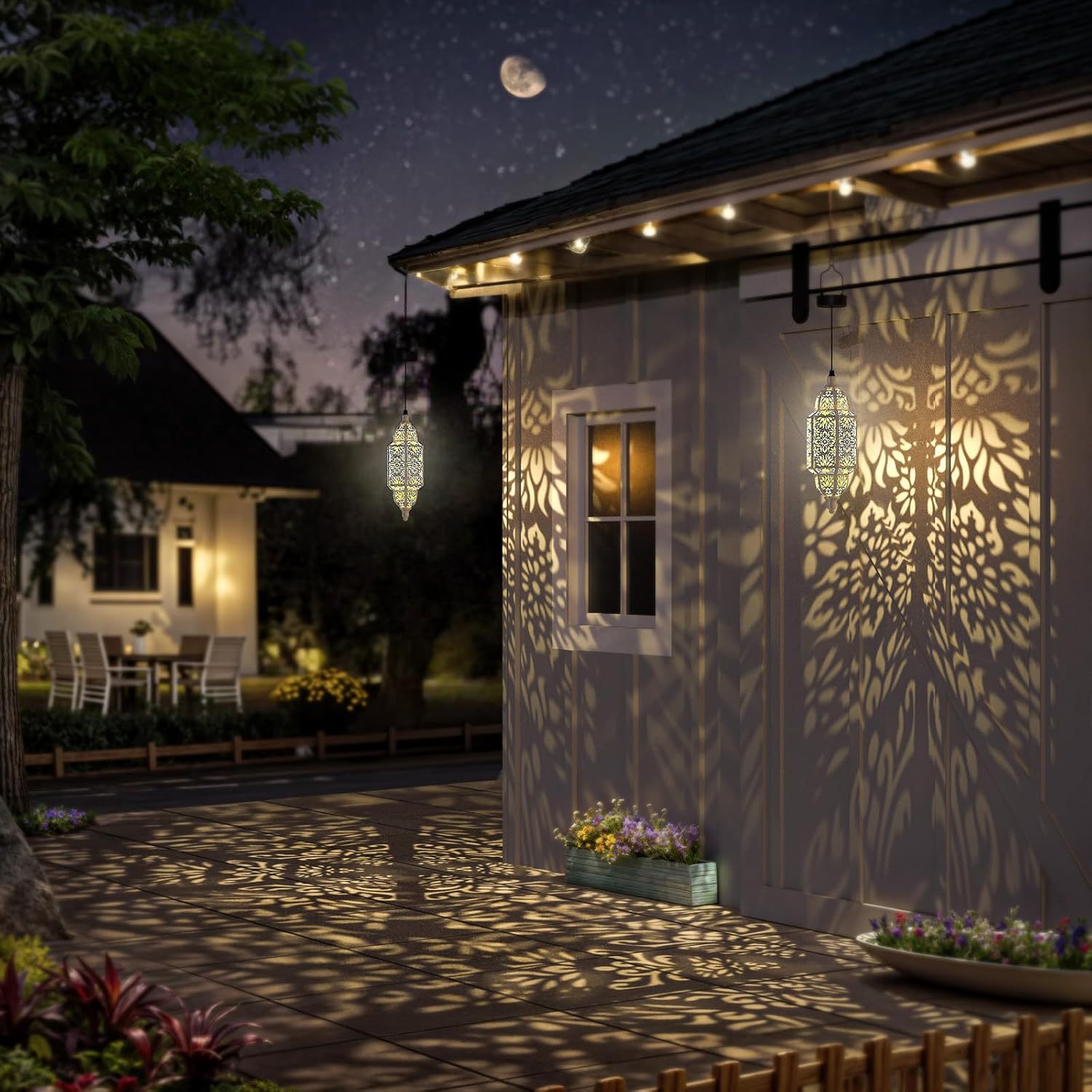 Solurelia Glow | Solar Laterne Outdoor | Vintage Metall Design | Warmweißes Lichtspiel | Für Garten & Balkon