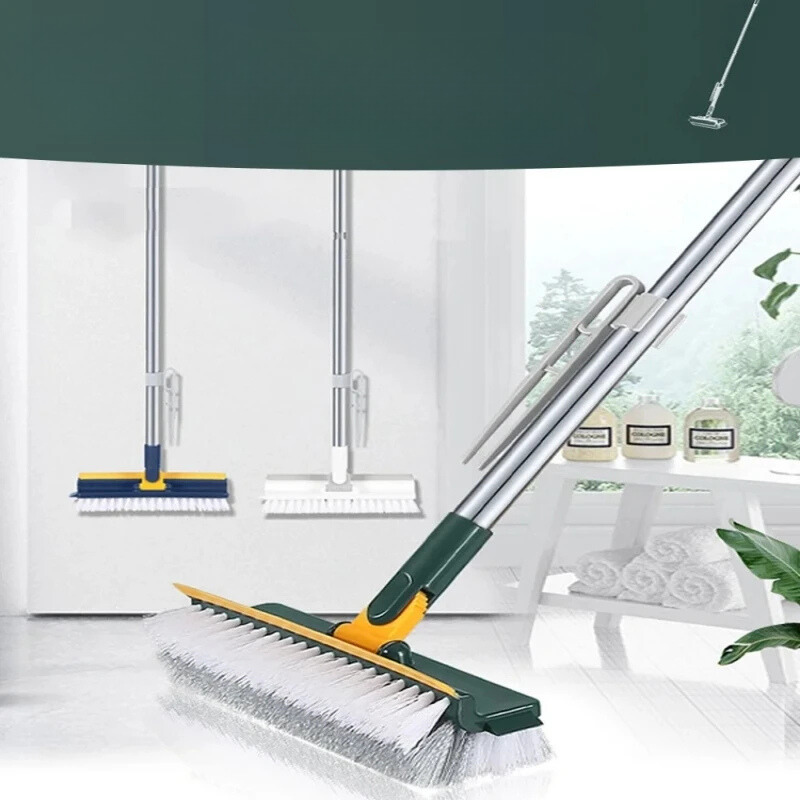 DuoScrub Flex | Reinigungsbürste 2-in-1 | Drehkopf & Teleskopstiel | Für Fenster & Böden