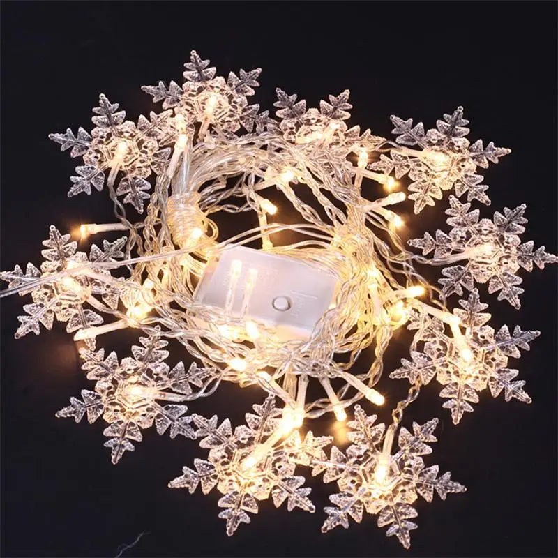 SnowGleam LED Schneeflocken Lichterkette | 3,2 m Vorhanglicht | 8 Beleuchtungsmodi | IP44 Wasserdicht | Weihnachts- & Partydekoration