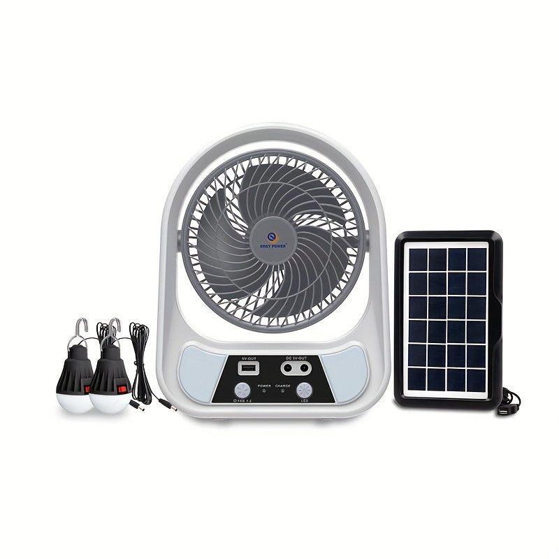 SolarAir | Tragbarer Solar-Ventilator | LED-Beleuchtung & Powerbank | Kompakt und Mobil