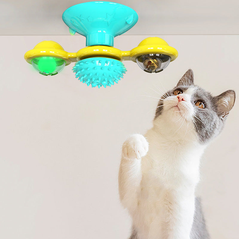 PlayPaws Toy | Interaktives Katzenspielzeug | Zahnpflege & Kratzschutz | Drehende Windmühle