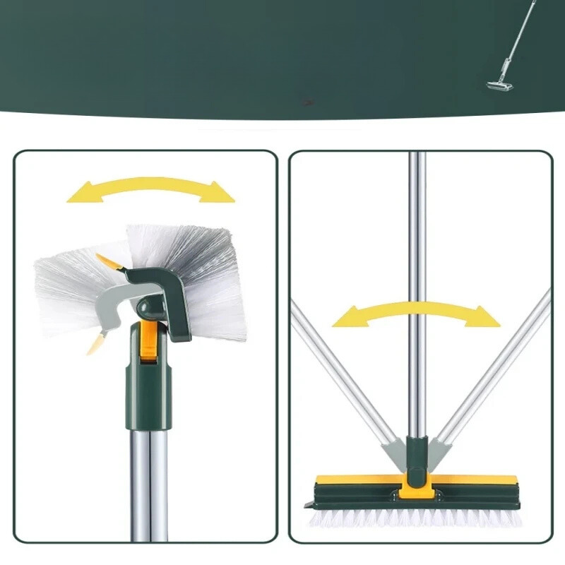 DuoScrub Flex | Reinigungsbürste 2-in-1 | Drehkopf & Teleskopstiel | Für Fenster & Böden