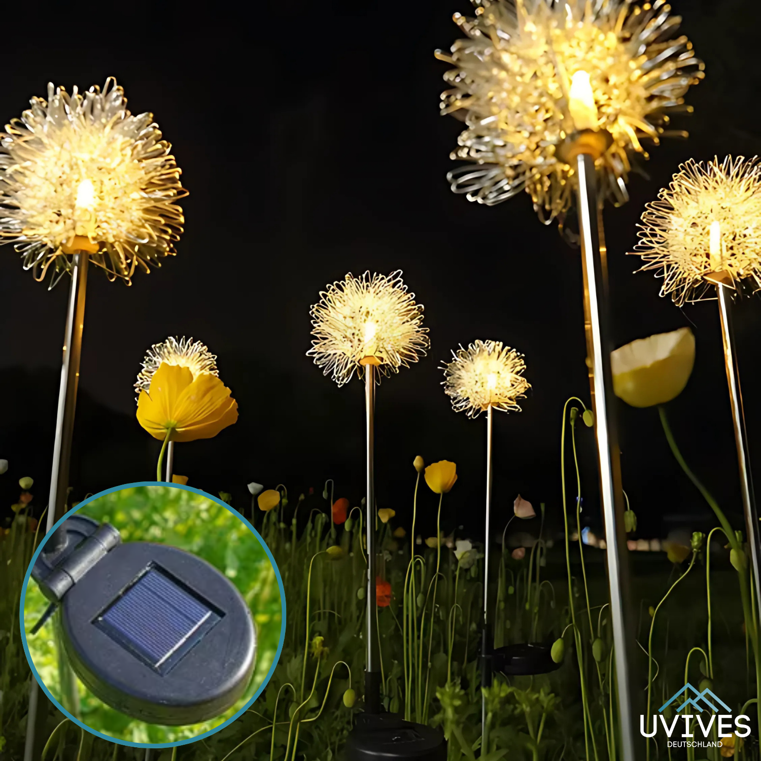TwinklePuff - Wasserdichte Solar-Gartenleuchte im Pusteblumen-Design