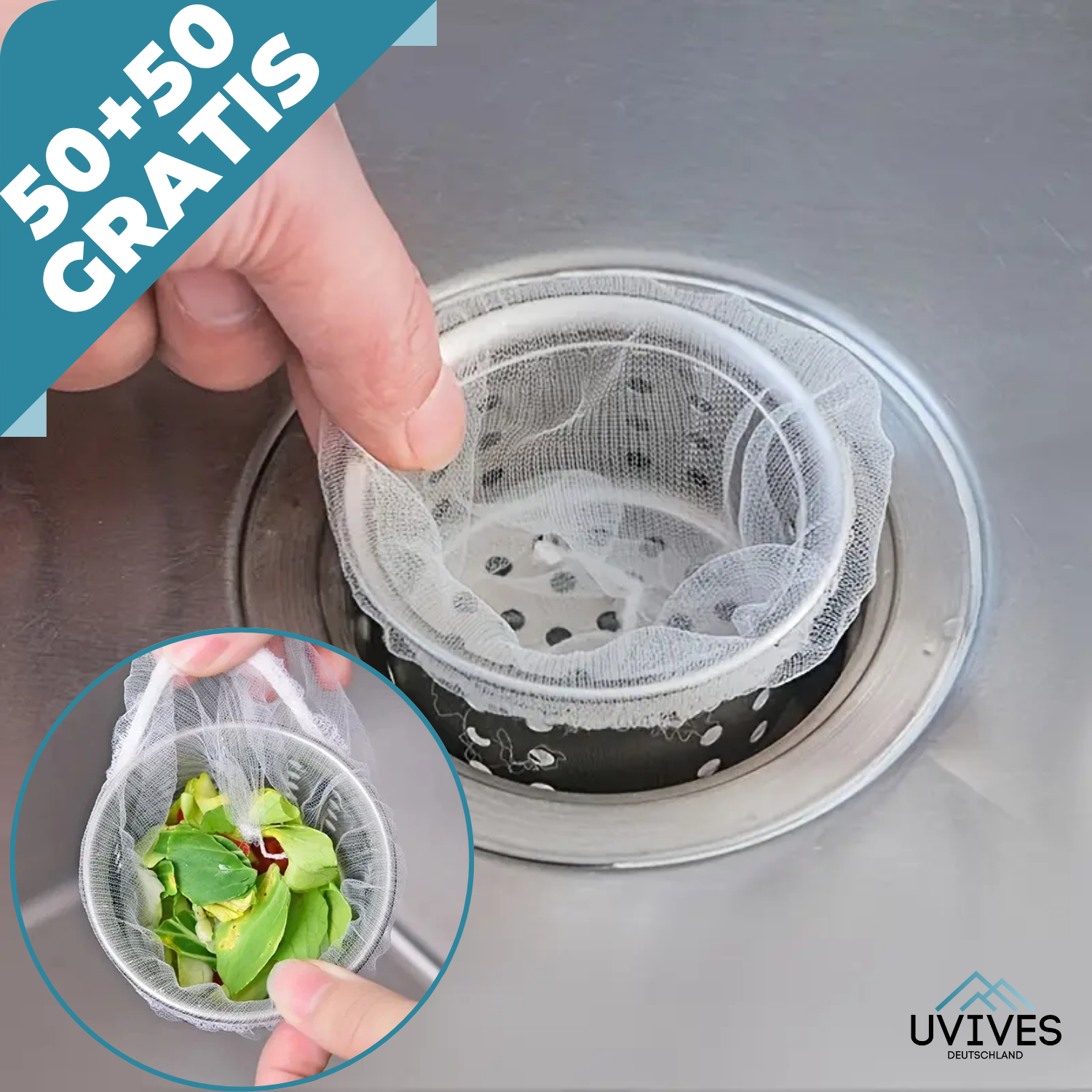 50+50 GRATIS | SinkSafe – Die einfache Lösung für einen sauberen Abfluss