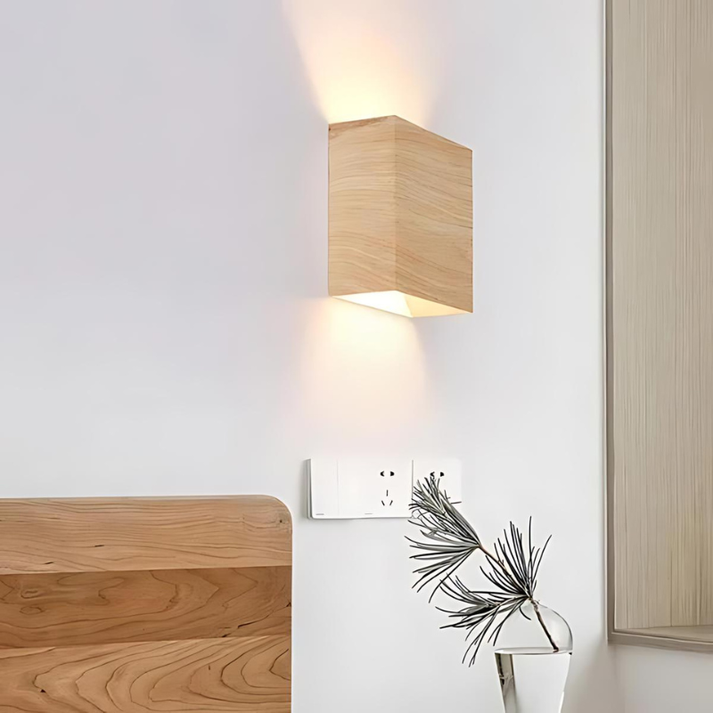 Lumavene Wandlampe Eiche | LED Holzleuchte Rund | Skandinavisches Design | Ø 12 cm