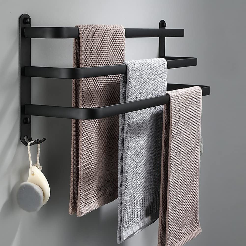 AquaMount Pro Wand-Handtuchhalter | Kompaktes Design mit 3 Stangen | Rostfrei & Langlebig | Für Badezimmer & Küche